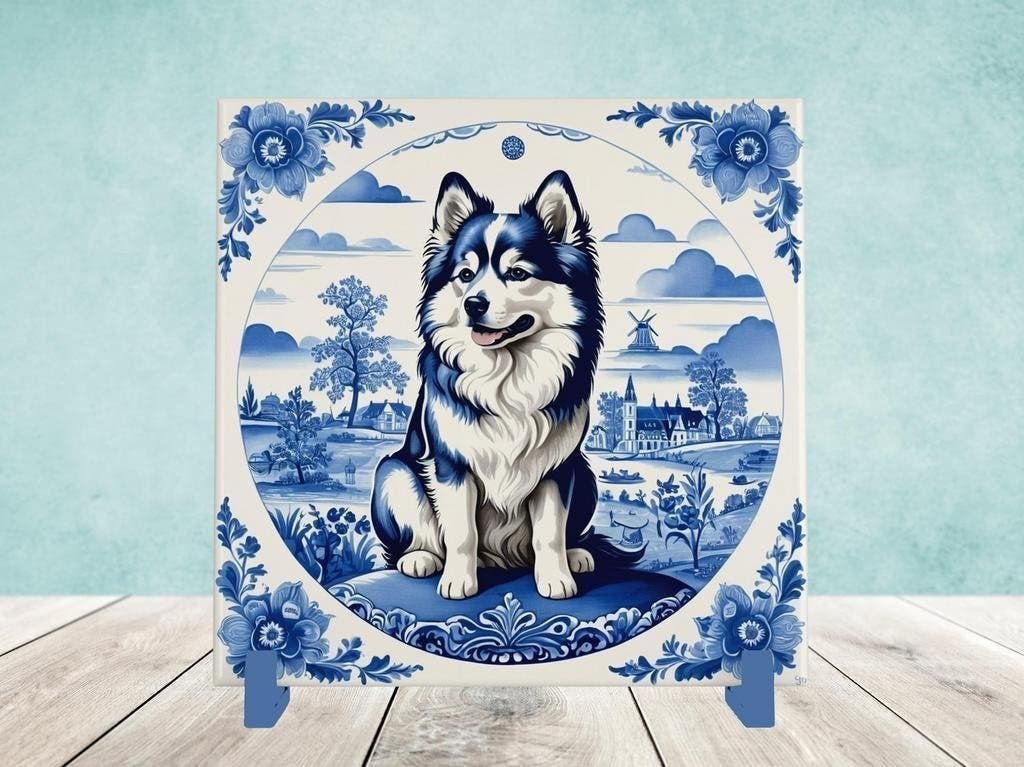 Pomsky Delfts Blauwe tegel incl houder, Ophalen of Verzenden, Nieuw