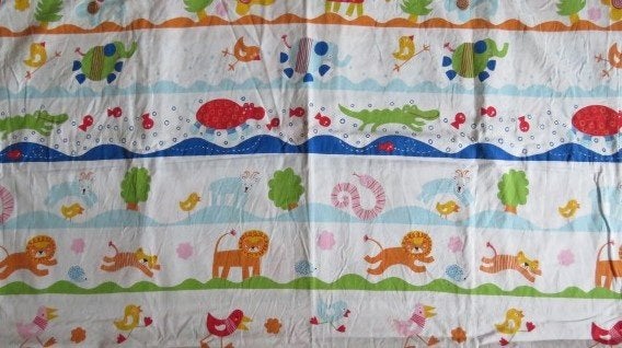 Vintage lap stof wit met dieren Ikea design Eva Lundgreen, Hobby en Vrije tijd, Stoffen en Lappen, Wit, Ophalen of Verzenden, Zo goed als nieuw