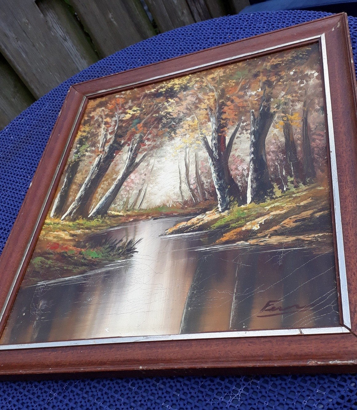 schilderij herfstlandschap. olieverf, Ophalen