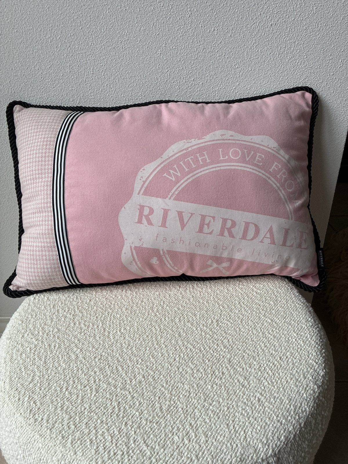 Set van 3 roze sierkussens - Riverdale & Mood Collection, Ophalen, Inclusief binnenkussen, Vierkant, Zo goed als nieuw