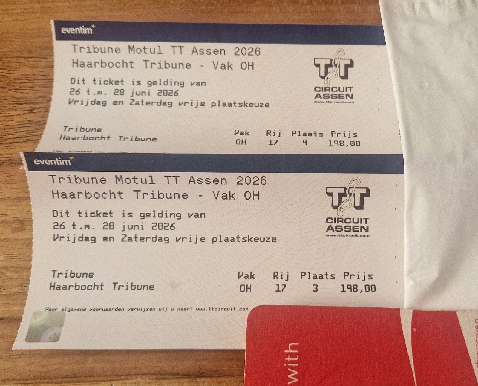 2 kaarten voor TT Assen Haarbocht, Twee personen