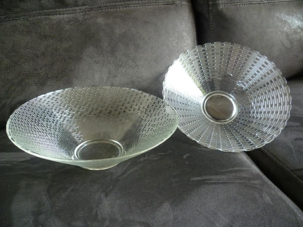 2 Glazen schalen, Huis en Inrichting, Ophalen, Schaal, Rond, Glas