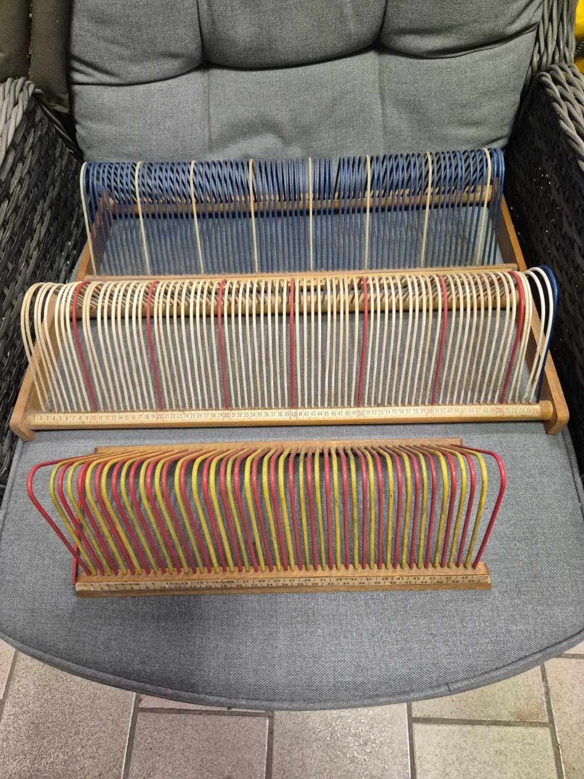 Vintage Platenrekken / single-houder - Houten en metalen des, Ophalen of Verzenden, Gebruikt