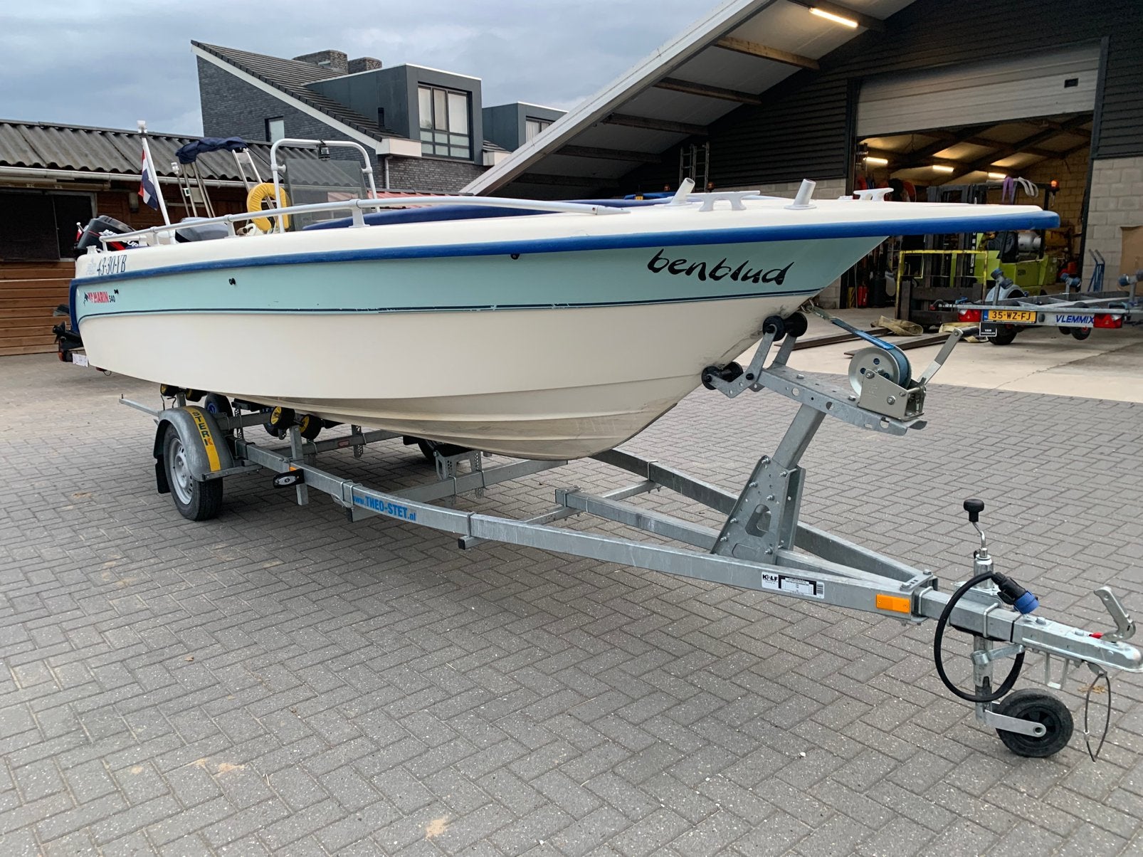 Console boot 540 met 60 pk 4takt en trailer, Watersport en Boten, Ophalen, 60 pk, Met afstandsbediening, Zo goed als nieuw