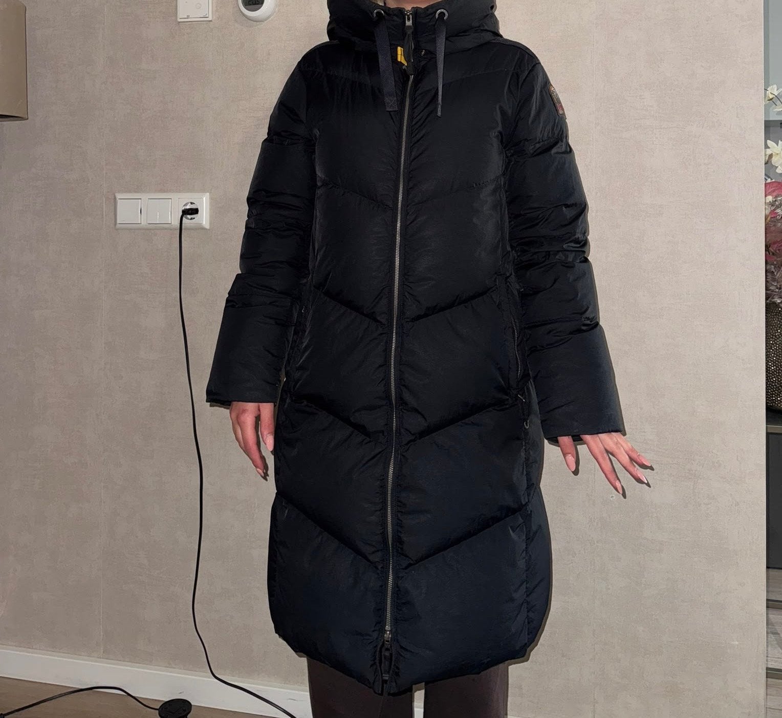 Parajumpers Long donsjas - Zwart - Maat S, Ophalen, Zo goed als nieuw, Maat 36 (S), Zwart