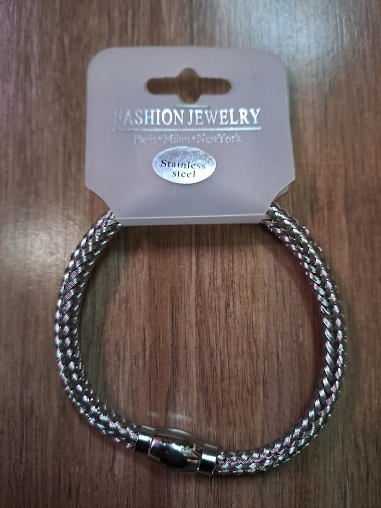 Stijlvolle RVS Armband - Nikkelvrij NIEUW Fashion Jewelery, Ophalen of Verzenden, Nieuw, Zilver, Staal