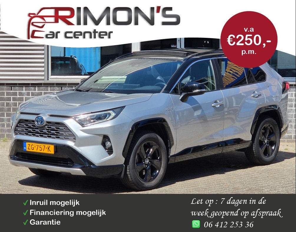 Toyota RAV4 2.5 Hybrid Bi-Tone Pano Navi Leder Camera Bom Vo, Auto's, Toyota, Gebruikt, Euro 6, 2487 cc, Origineel Nederlands
