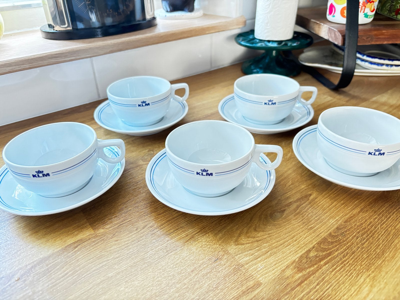 5x KLM Siam Fine China kop en schotel, Ophalen, Overige merken, Vintage, Zo goed als nieuw