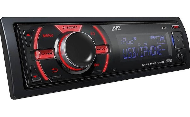 Autoradio JVC K-DX40 metUSB&AUX&VAR.VERLICHTING&DOOS&boekjes, Ophalen of Verzenden, Zo goed als nieuw