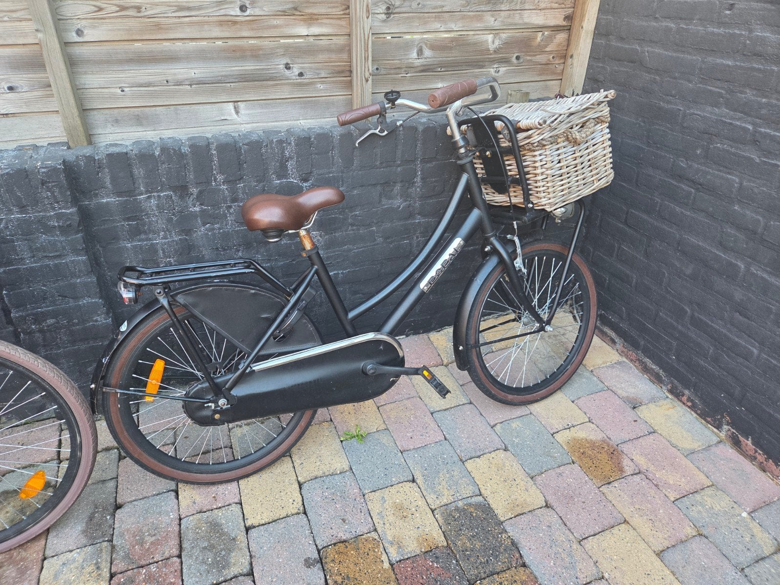 Popal Daily Dutch Transportfiets Matzwart 22 inch met mand, Ophalen, Gebruikt, Popal Daily Dutch, Terugtraprem