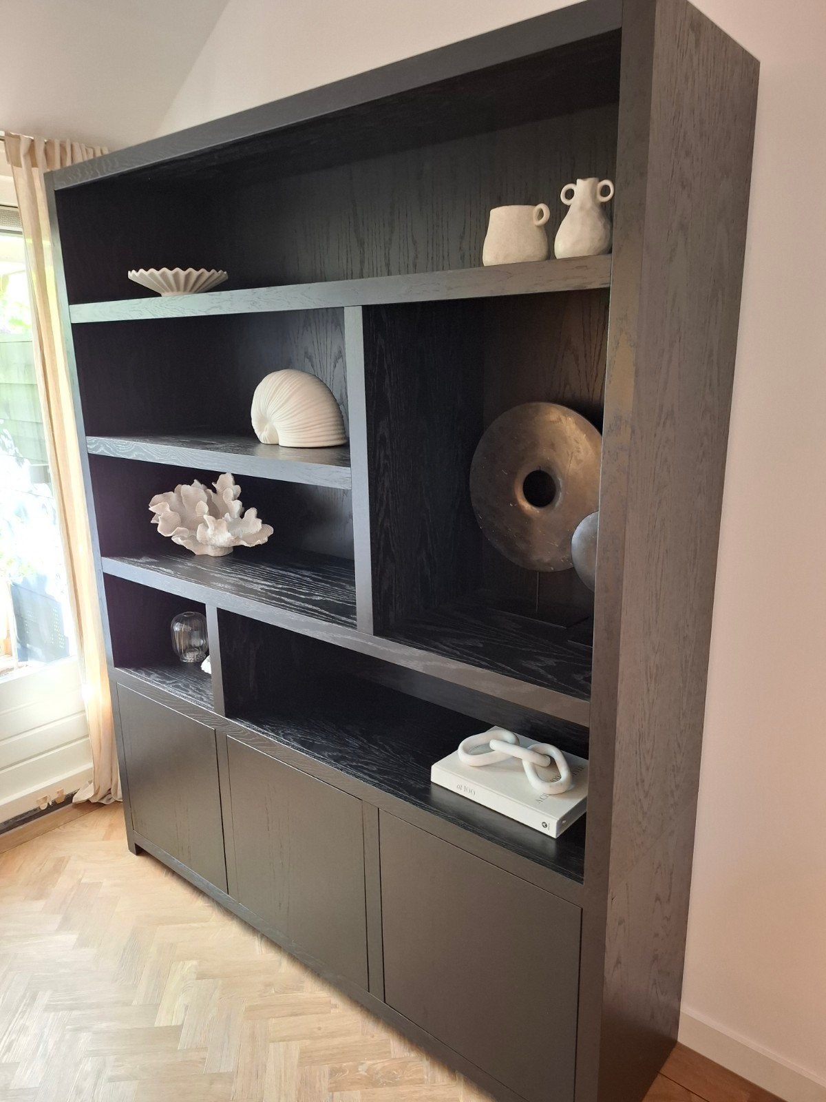 Vakkenkast Diamond zwart van Zen Lifestyle - ALS NIEUW, Ophalen, Met deur(en), 200 cm of meer, 150 tot 200 cm