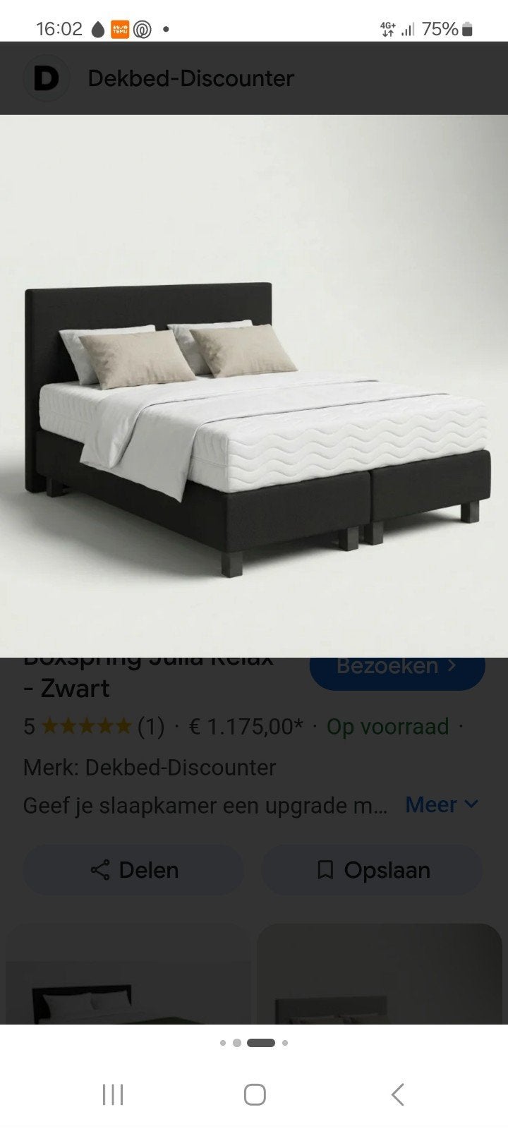 Boxspring 2x70cm met matras 140/200, Huis en Inrichting, Slaapkamer | Boxsprings, Ophalen, Gebruikt, Zwart, Tweepersoons