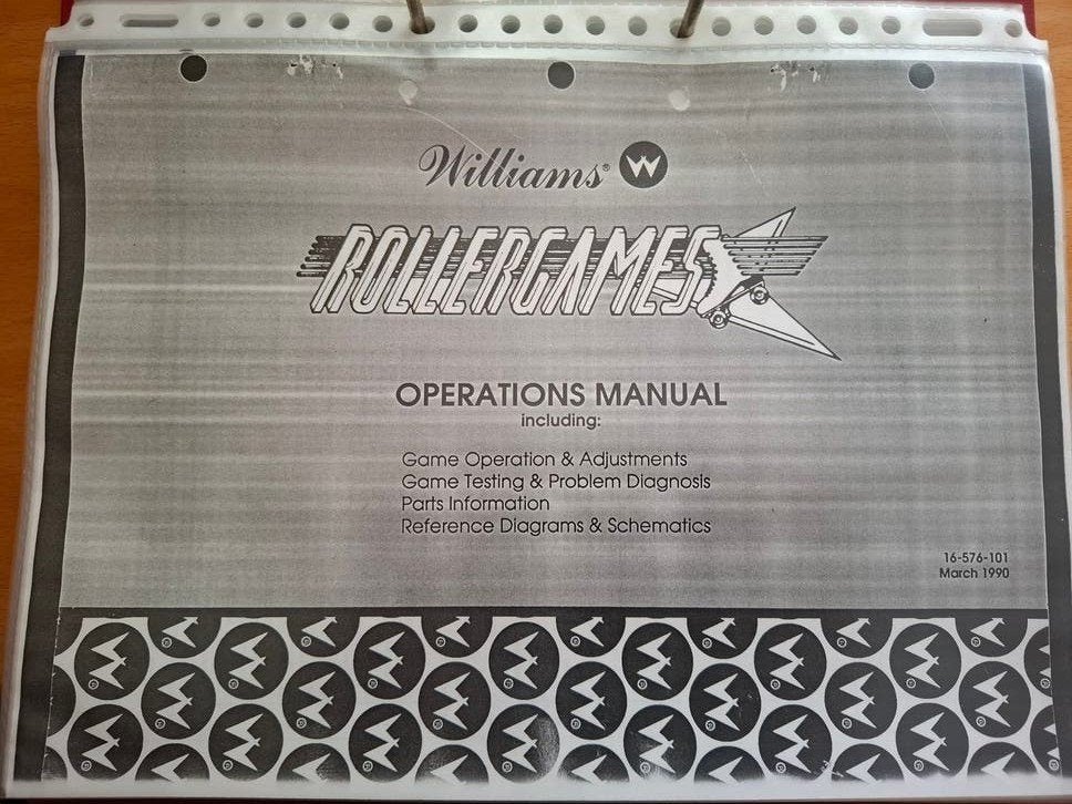 Williams Rollergames Flipperkast Handleiding (1990), Gebruikt, Overige soorten, Ophalen of Verzenden, Williams