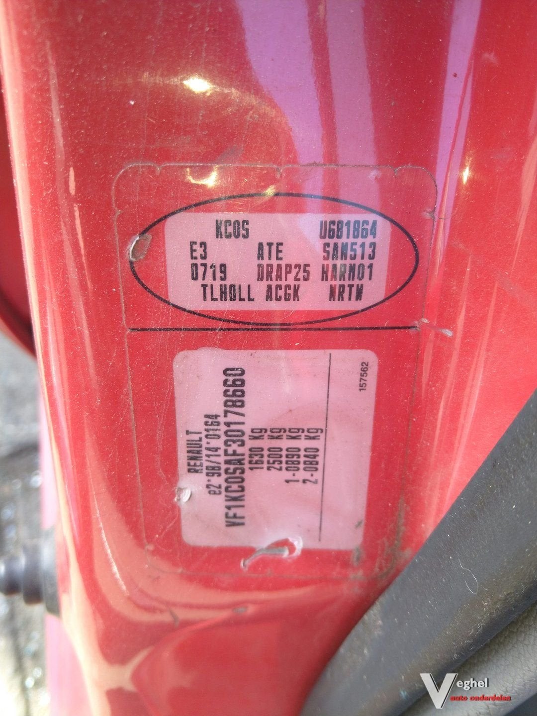 gril Renault kango 2005 rood