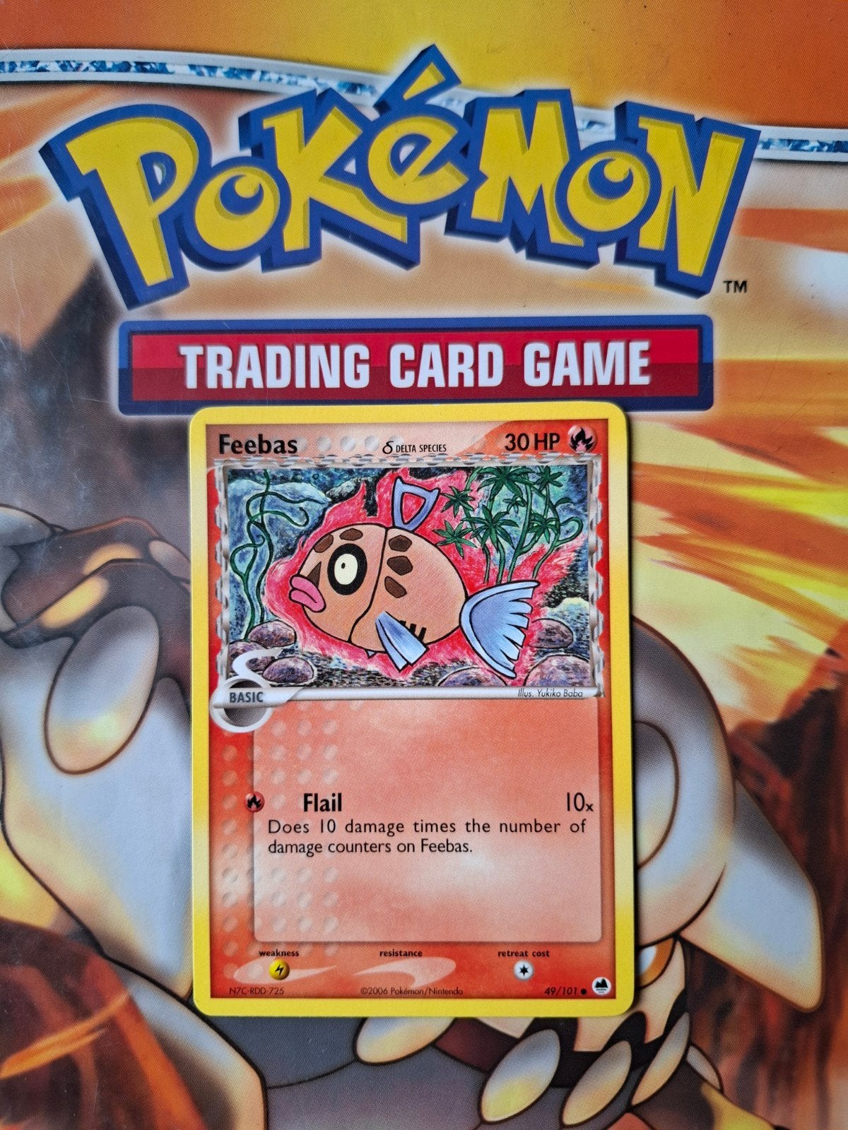 Feebas 49/101 Ex Dragon Frontiers pokemon kaart, Ophalen of Verzenden, Zo goed als nieuw, Losse kaart