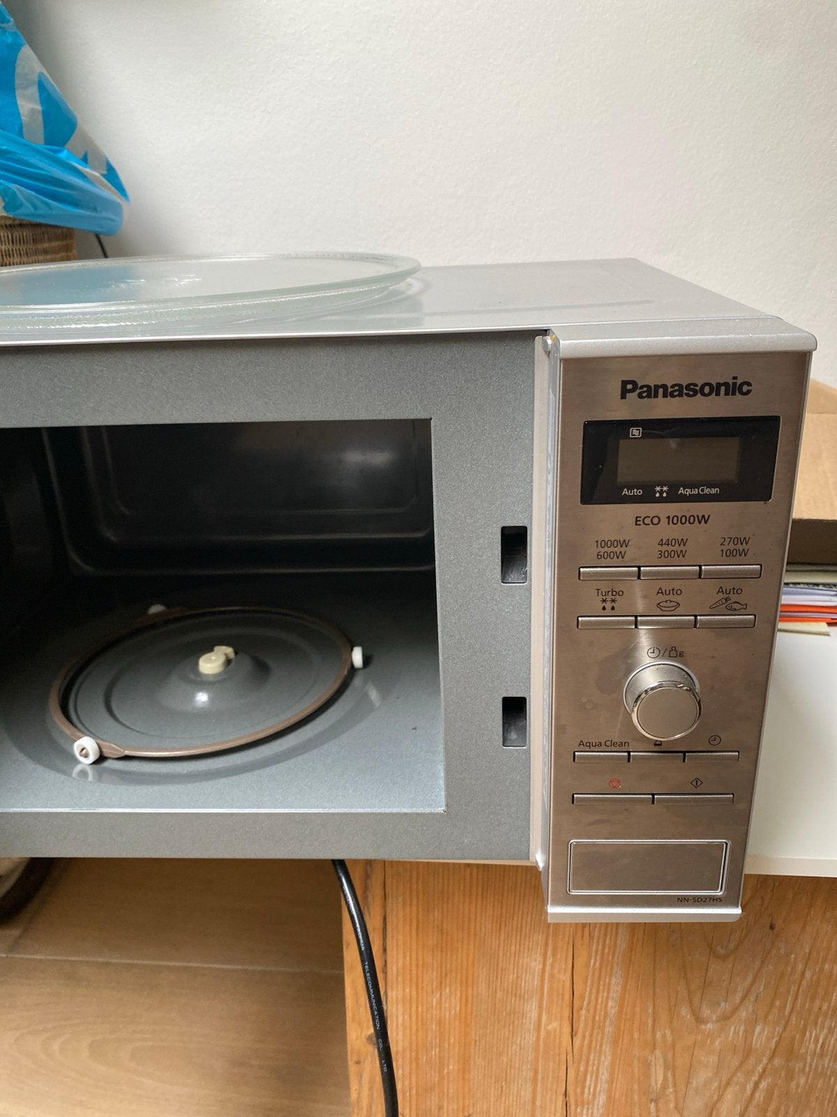 Panasonic NN-SD27HS Inverter Magnetron 1000W, Ophalen, Gebruikt, Magnetron, Draaiplateau