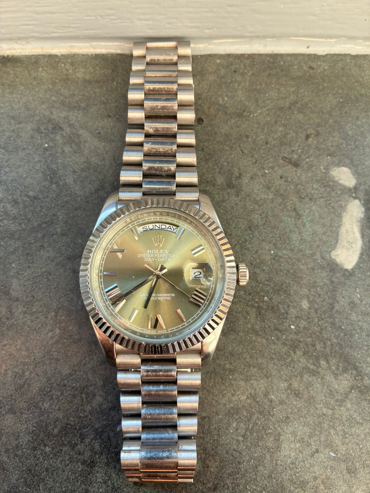 Rolex Oyster Day-Date, Sieraden, Tassen en Uiterlijk, Horloges | Dames, Ophalen of Verzenden, Zo goed als nieuw, Staal, Rolex