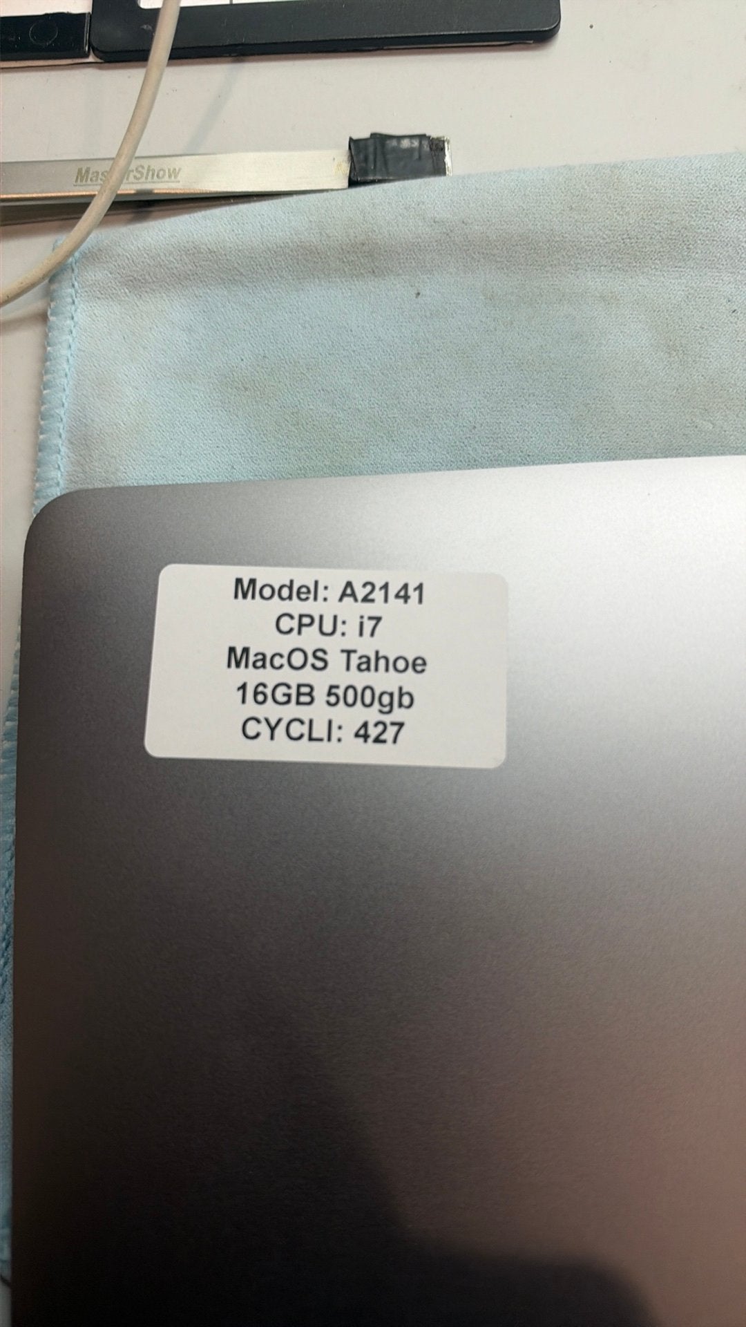 MacBook A2141 i7 16GB 500GB, Computers en Software, 2 tot 3 Ghz, SSD, IMac, Ophalen of Verzenden