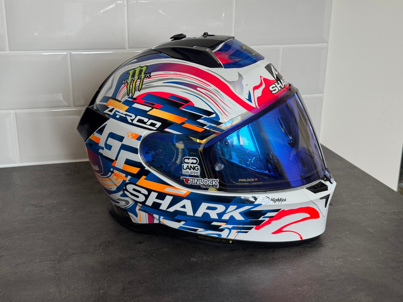 Shark i3 Zarco replica met Sena M, Ophalen, Tweedehands, Integraalhelm, Shark