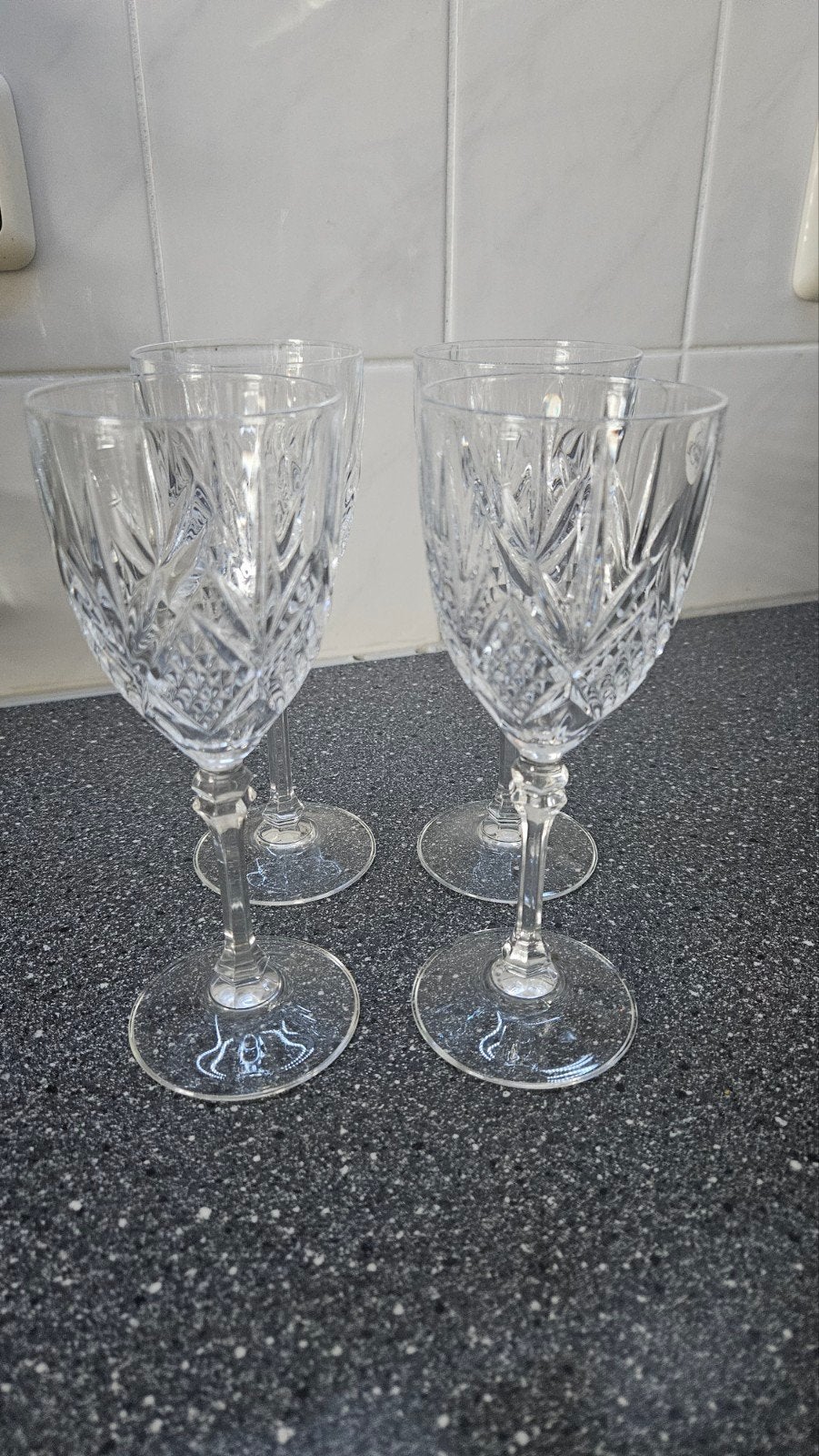 Set van 4 kristallen wijnglazen, Antiek en Kunst, Ophalen of Verzenden