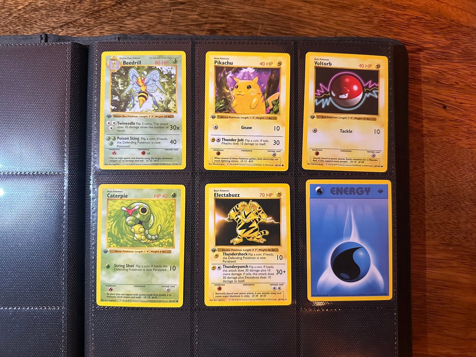 Pokémon 1st Edition Shadowless Base Set Kaarten (6 stuks), Ophalen of Verzenden, Zo goed als nieuw, Meerdere kaarten