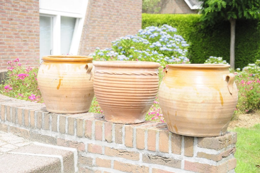 Grote plantenpotten voor het terras, Tuin en Terras, Bloempotten, Gebruikt, Rond, Minder dan 40 cm, Aardewerk
