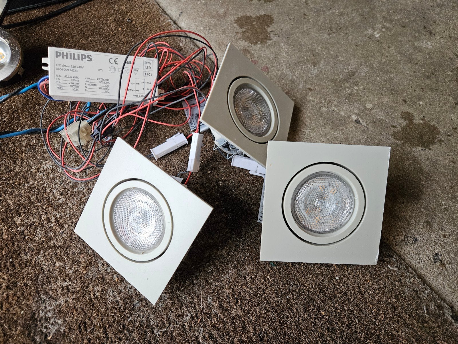 Philips LED Inbouwspots - 3 Stuks, Grijs, Compleet, Gebruikt, Ophalen of Verzenden, LED, Philips