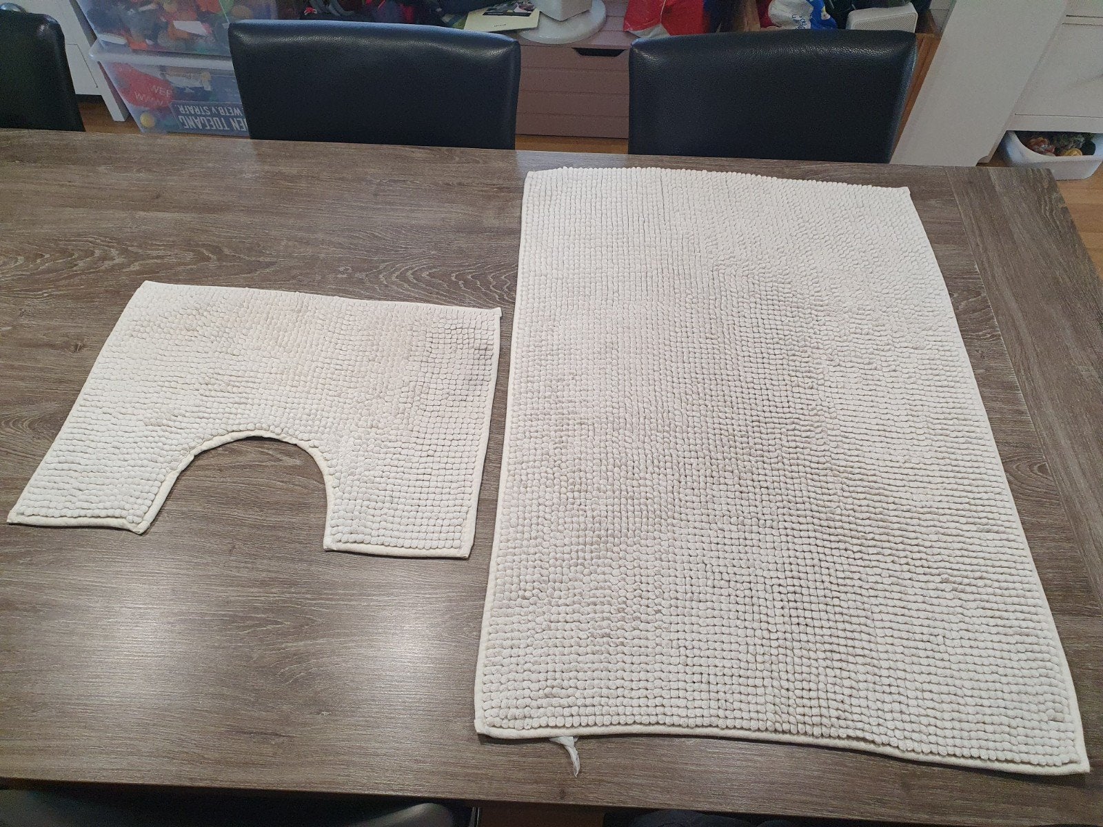 Badmat en toiletmat set - Beige, crème kleurig, Ophalen of Verzenden, Gebruikt, Beige, Badmat