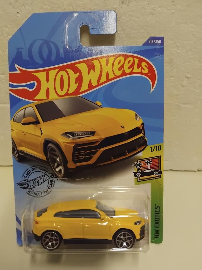 Hot Wheels longcard blister Lamborghini Urus geel 3INCH, Ophalen of Verzenden, Zo goed als nieuw, Auto