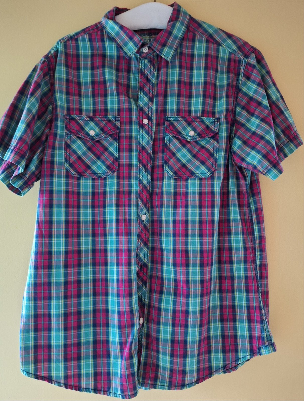 Grand & Hills Stoer Overhemd Korte Mouwen Maat L, Kleding | Heren, Overige kleuren, Ophalen of Verzenden, Halswijdte 41/42 (L)