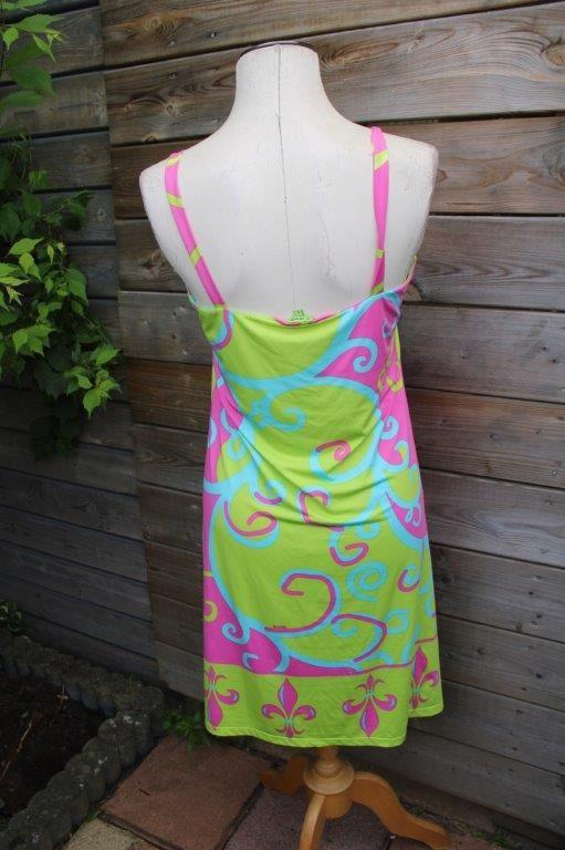 Jurk roze/ lime/ blauw K-design mt L Vaste prijs, Kleding | Dames, Jurken, K-design, Maat 42/44 (L), Ophalen of Verzenden, Zo goed als nieuw