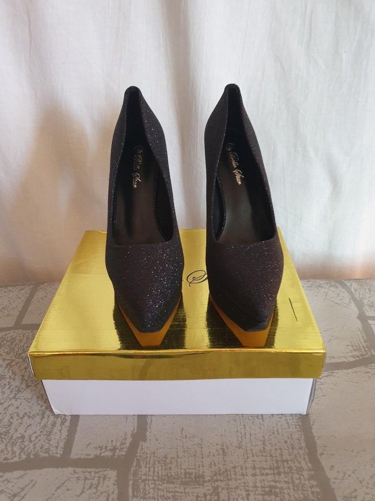 Gave zwarte glitter stiletto's. Mt 36+38+39+41. Bello Star, Pumps, ., Zwart, Nieuw