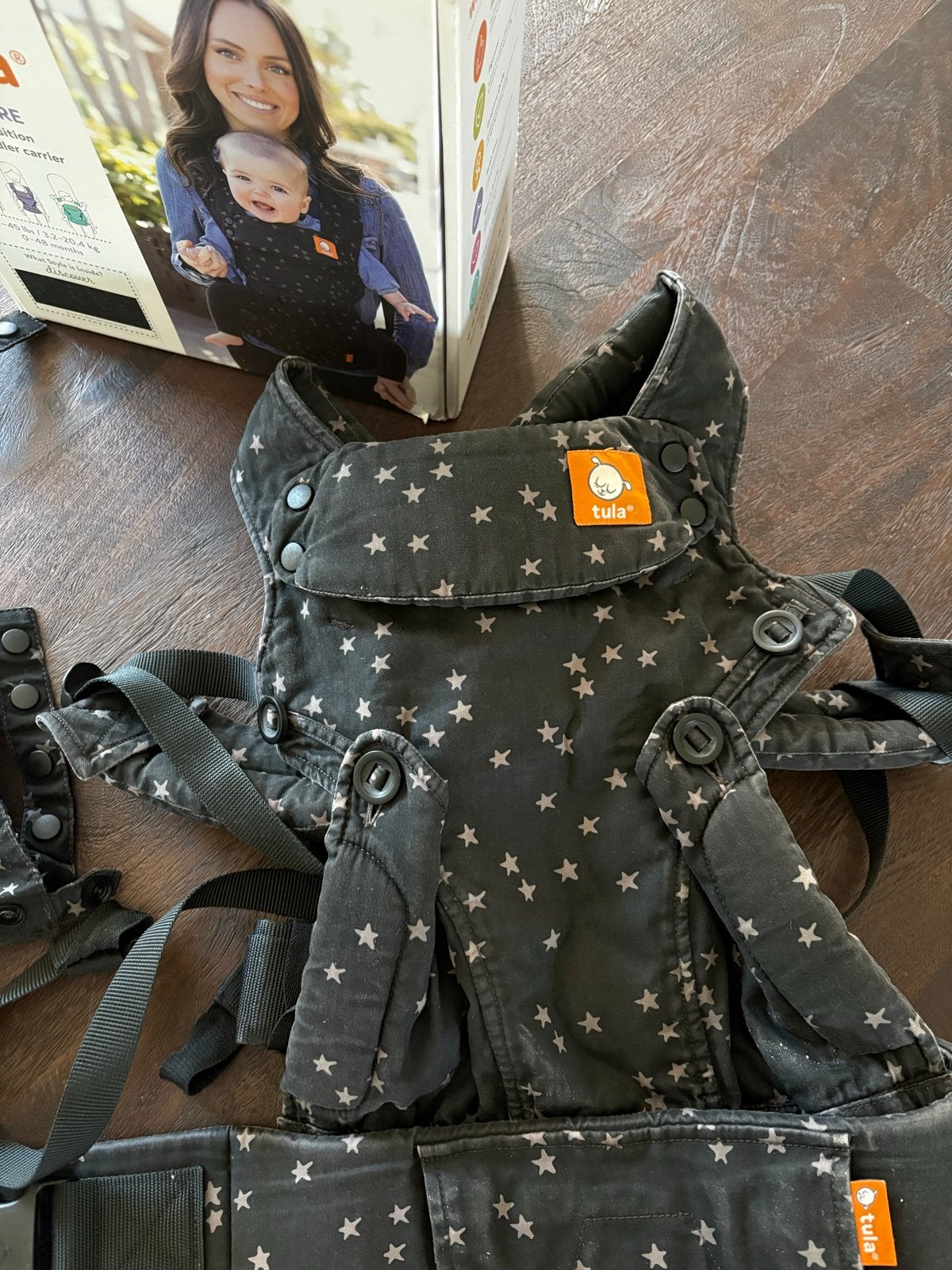 Tula Explore Draagzak - Sterrenpatroon - Zo goed als nieuw, Zo goed als nieuw, Buik, Rug of Zij, Draagzak, Ophalen