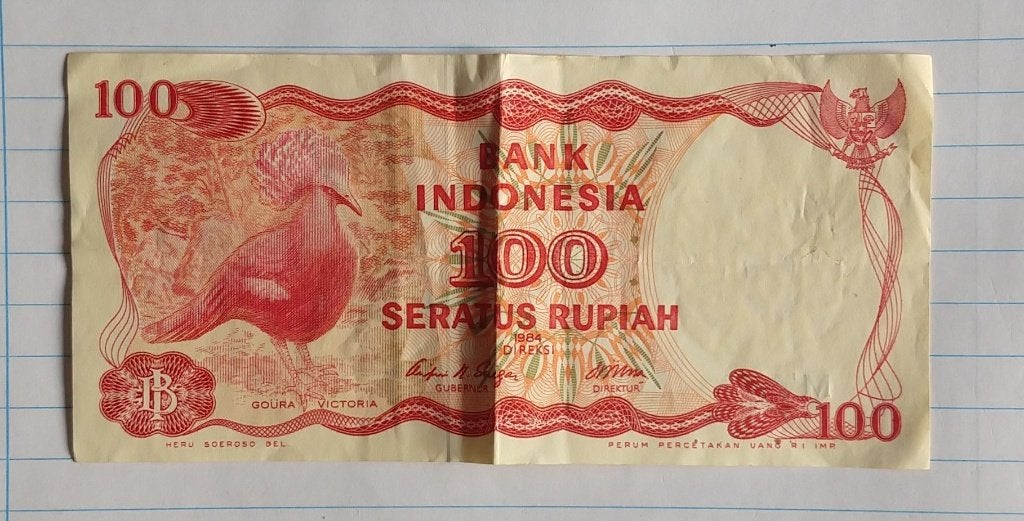 indonesie biljet,  100 rupiah 1984, volgnr 101, Ophalen of Verzenden, Zuidoost-Azië, Los biljet