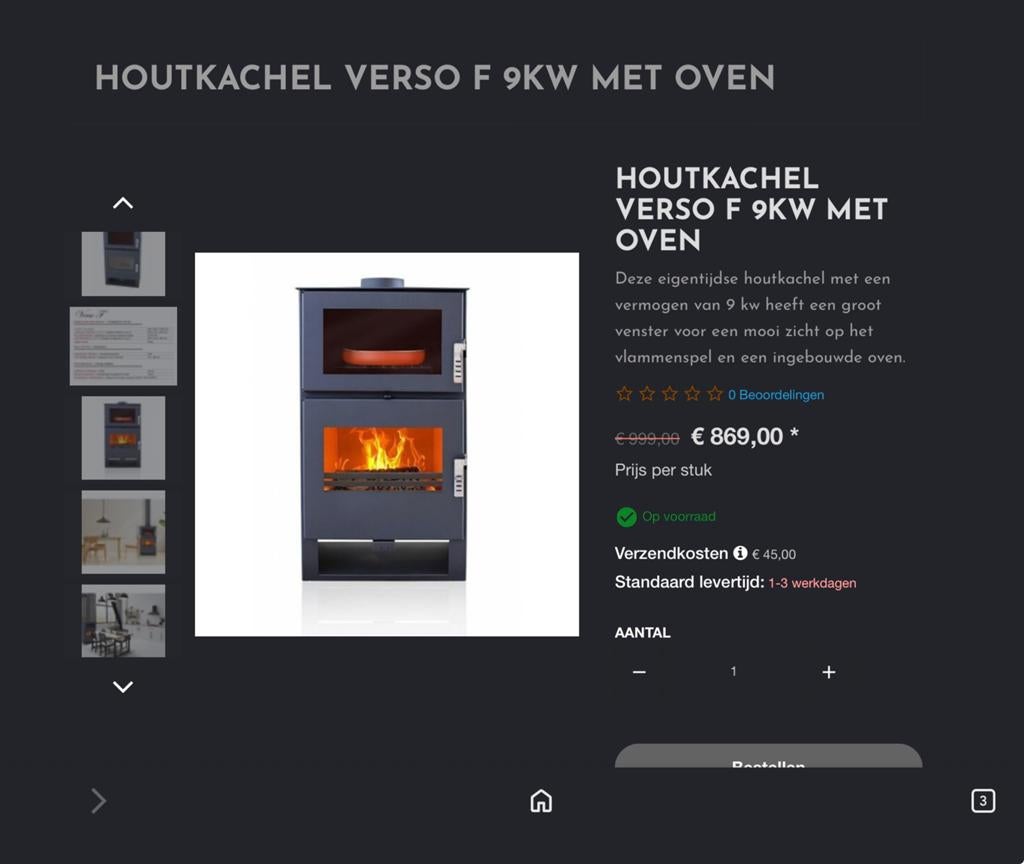 Houtkachel nieuw, Huis en Inrichting, Kachels, Ophalen of Verzenden, Nieuw, Hout, Houtkachel