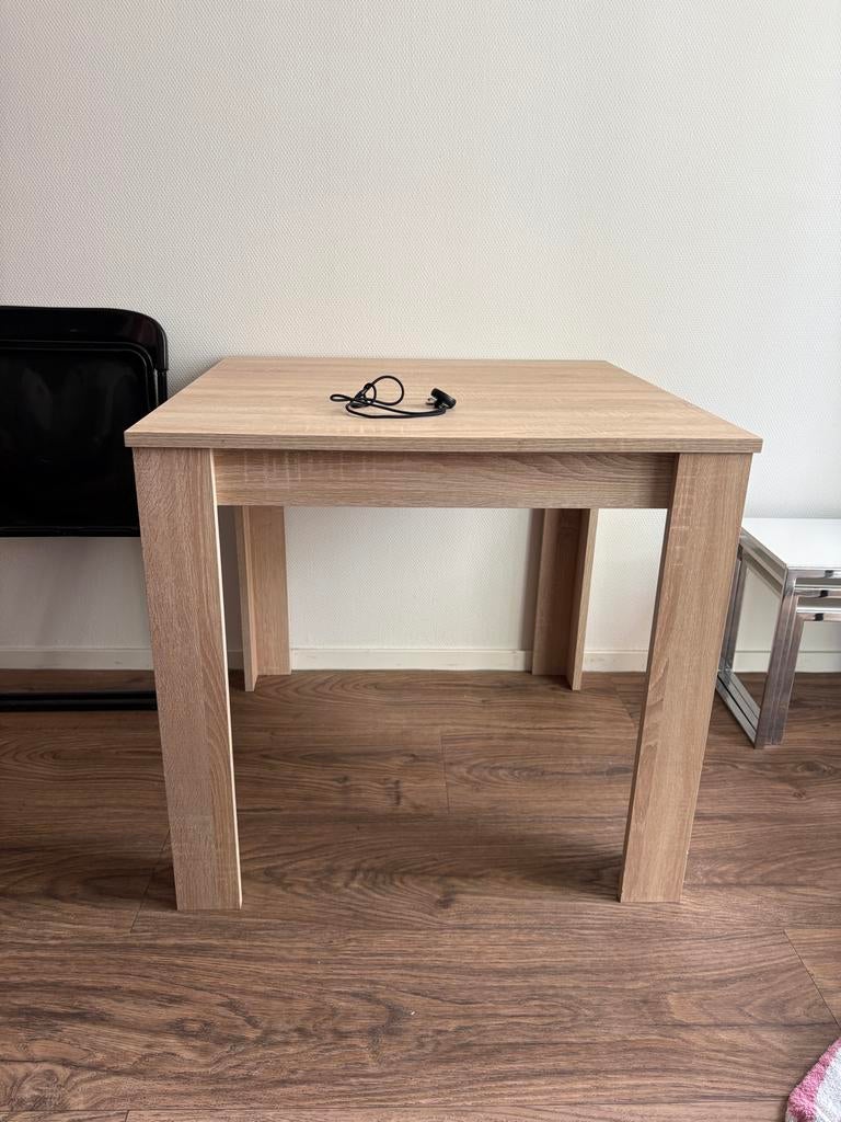Lichteiken Eettafel 75x80x80, Huis en Inrichting, Tafels | Eettafels, Ophalen, 50 tot 100 cm, Tot twee personen, 50 tot 100 cm