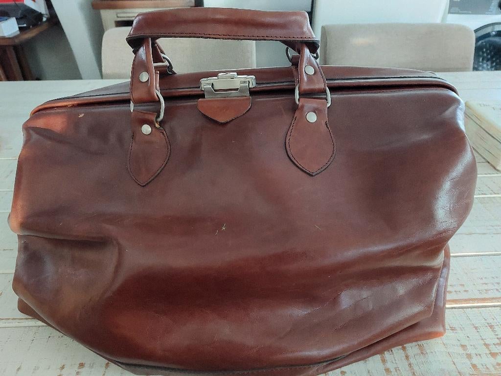 lederen dokterskoffer, Ophalen, 40 tot 60 cm, 30 cm of meer, Bruin