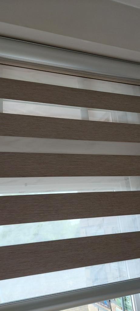 Duo rolgordijn verduisterend 2 stuks taupe kleur, Ophalen, Zo goed als nieuw, Beige