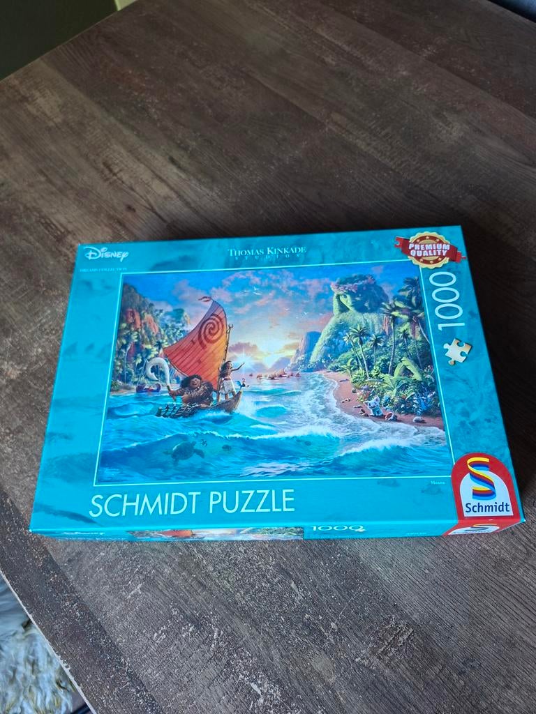 Disney Moana Thomas Kinkade Schmidt Legpuzzel 1000 stukjes, Ophalen of Verzenden, 500 t/m 1500 stukjes, Zo goed als nieuw, Legpuzzel