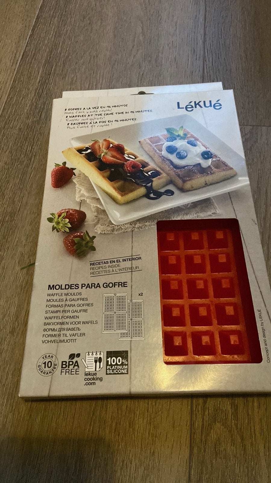 Lékué Wafelvormen - Siliconen mallen voor wafels (2 stuks), Ophalen of Verzenden, Zo goed als nieuw