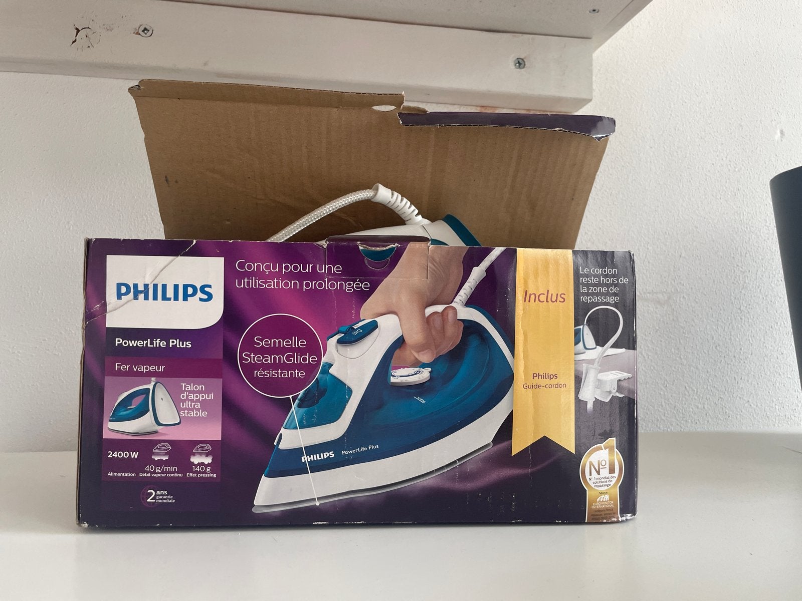 Philips PowerLife Plus Strijkijzer - 2400W Stoomstrijkijzer, Witgoed en Apparatuur, Ophalen, Zo goed als nieuw, Strijkijzer met snoer