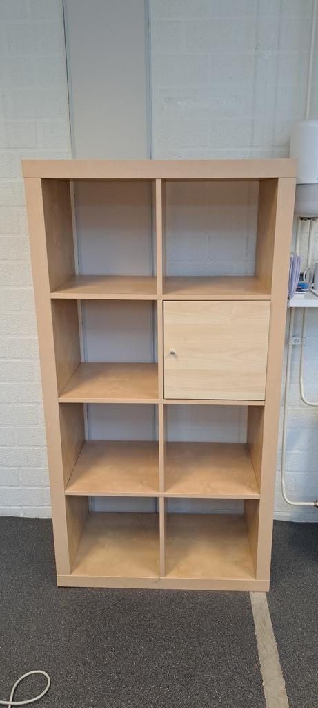 IKEA Kallax kast 8 vaks berken met deur, Ophalen, Gebruikt
