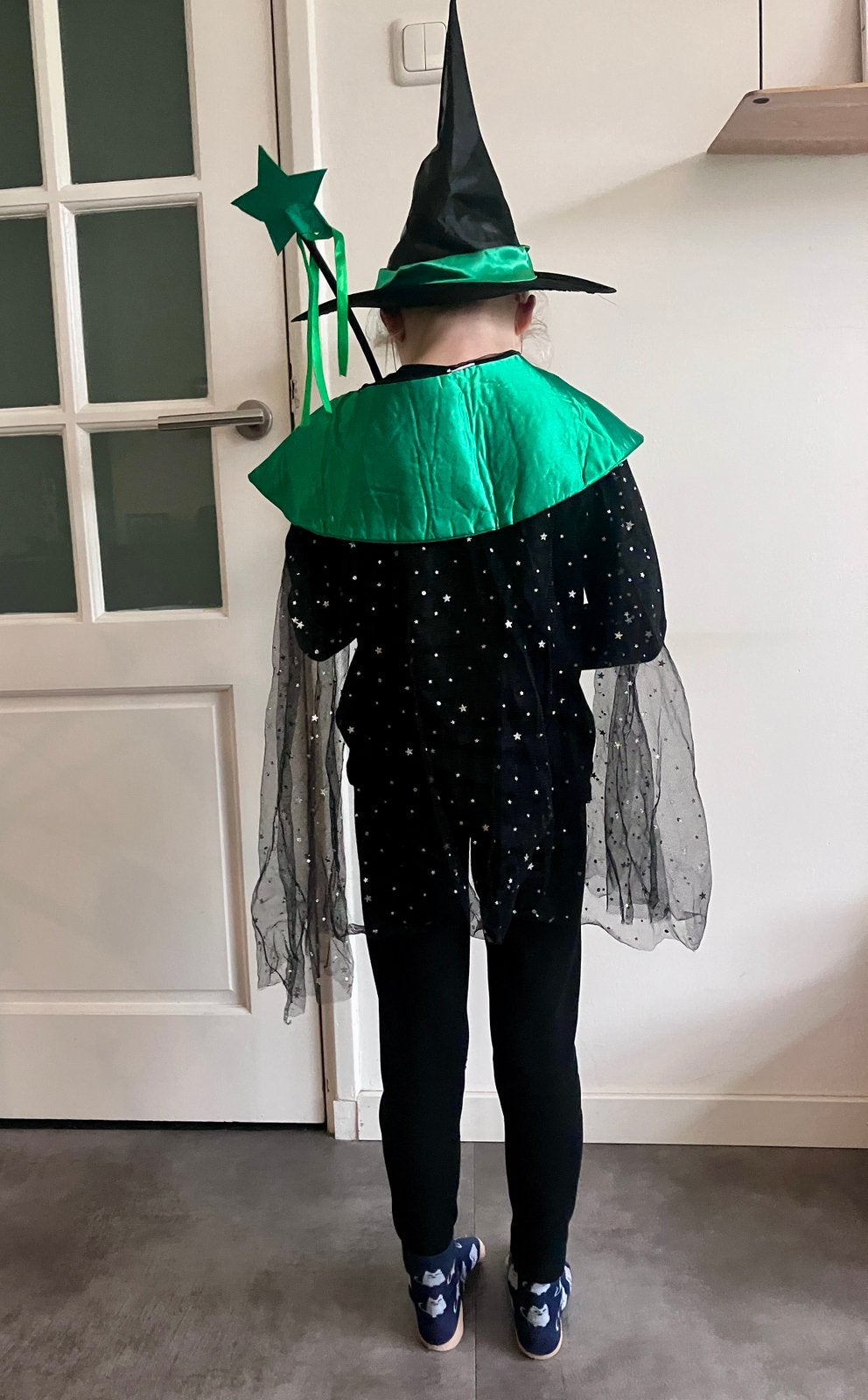 Leuke Halloween heksen outfit, Ophalen of Verzenden, Gebruikt, 110 t/m 116, Jongen of Meisje