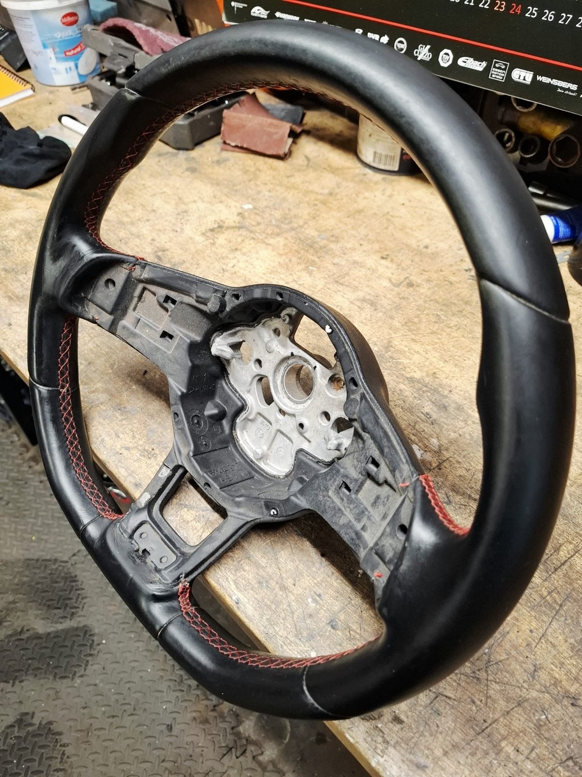 Golf 7 GTI stuur met rode stiksels, Auto-onderdelen, Ophalen of Verzenden, Gebruikt, Volkswagen