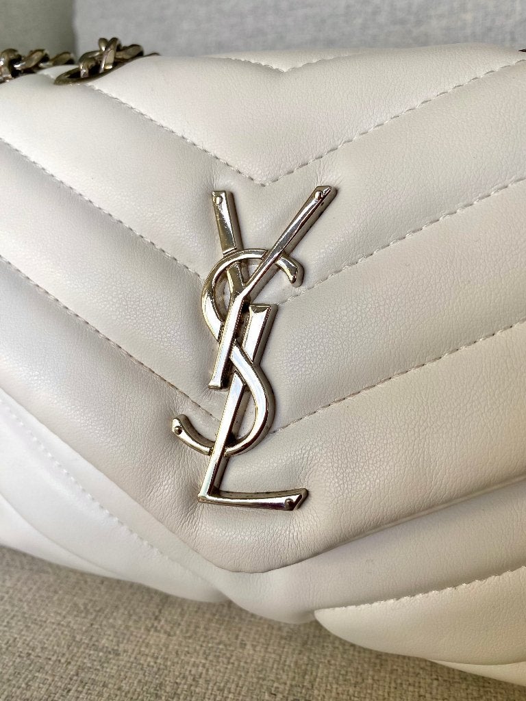 YSL schoudertas | wit leer, Overige merken, Wit, Ophalen of Verzenden, Zo goed als nieuw