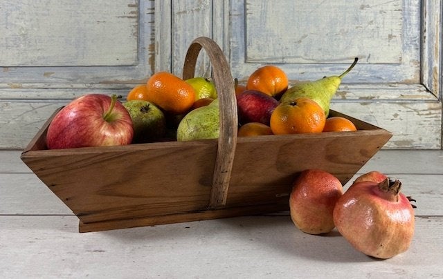 Vintage kleine houten pluk bak oogstbak fruitbak, Ophalen of Verzenden