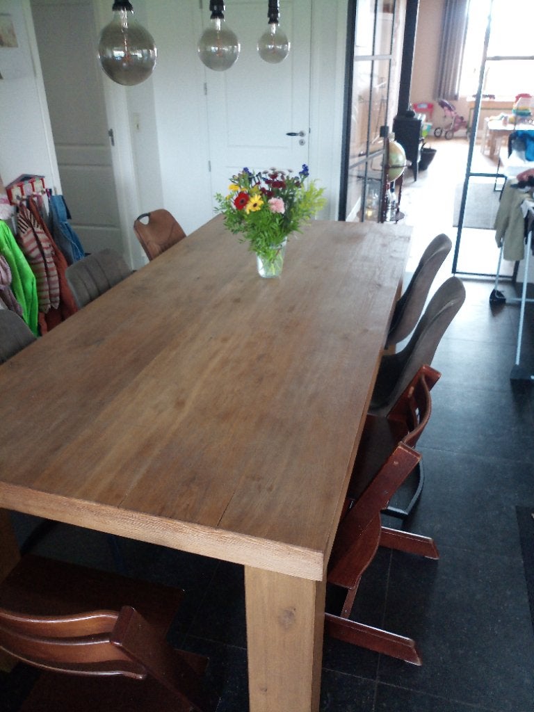Keukentafel, Huis en Inrichting, Tafels | Eettafels, Ophalen, Gebruikt, 100 tot 150 cm, Eikenhout