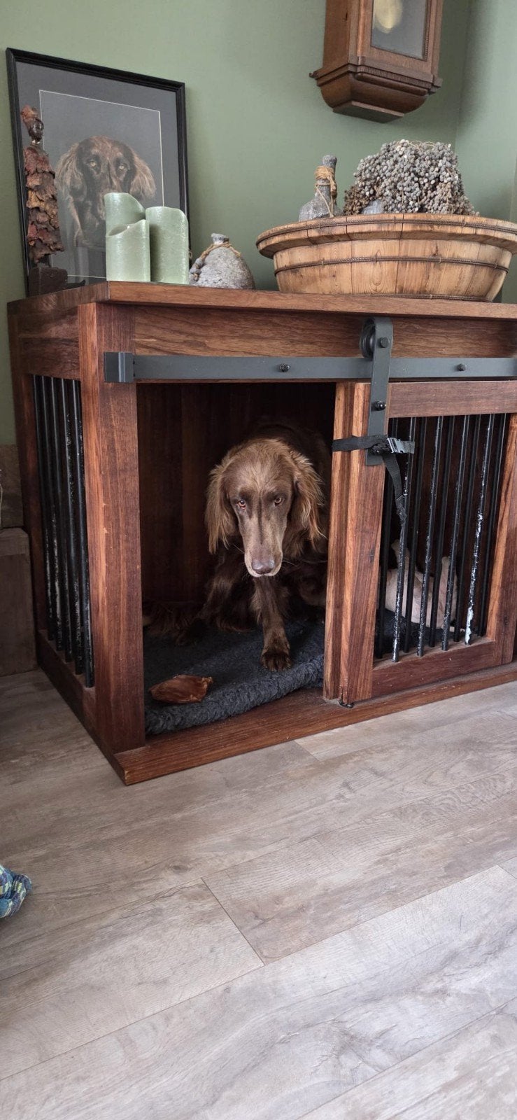 Houten honden bench, Ophalen, Zo goed als nieuw