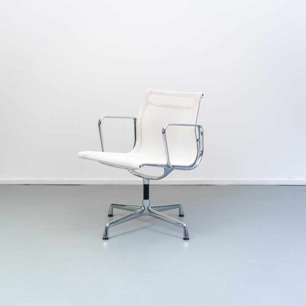 6x Vitra Eames EA 108 Stoel Wit Netweave - Gepolijst, Niet ingevuld, Wit, Niet ingevuld, Ophalen of Verzenden