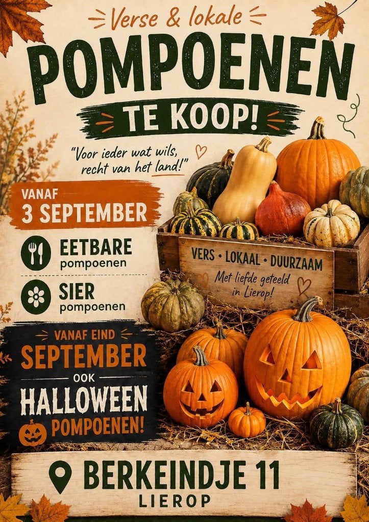 Pompoenen; sier, eetbare & halloween, Diversen, Ophalen